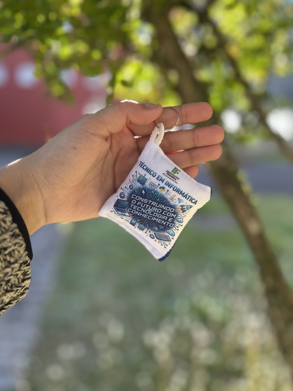 Chaveiro almofadinha do curso de informática